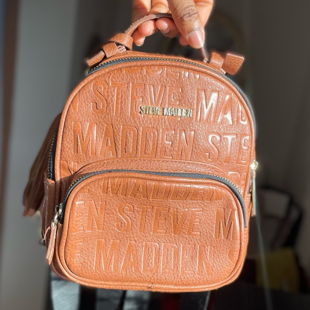Brown Steve Madden Mini Backpack with Wallet Case